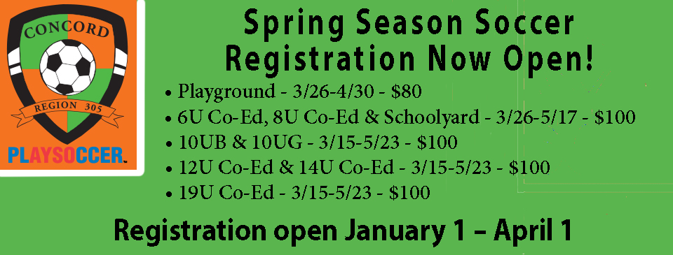 Spring Soccer Registration Now Open